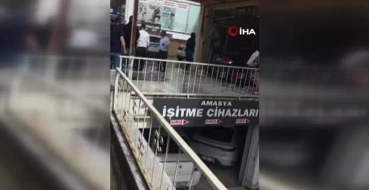 Fren Yerine Gaza Basınca Gözlükçü Dükkanına Daldılar
