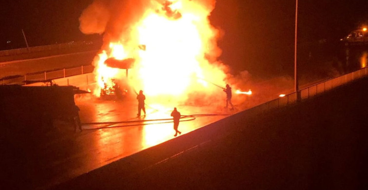 Gaziantep TAG Otoyolu'nda Tır Yangını