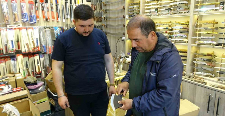 Gaziantep'te Bayram Öncesi Bıçak Bileme Yoğunluğu