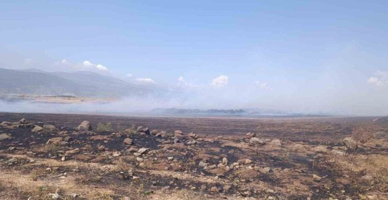 Gaziantep'te hasat sonrası anız yangını kontrol altına alındı