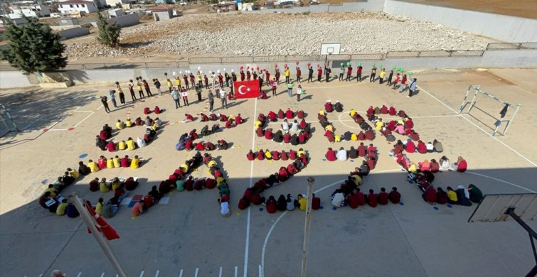 Gaziantep'te Öğrencilerden Filistin'e Destek Koreografisi