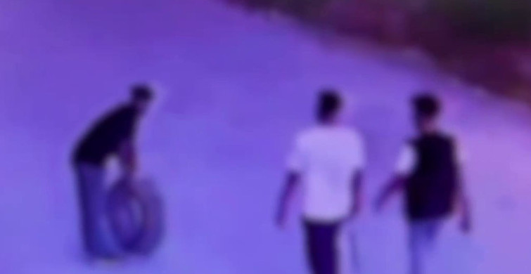 Gece yarısı lastik çalan hırsızlar, güvenlik kameralarında ve yakalandılar