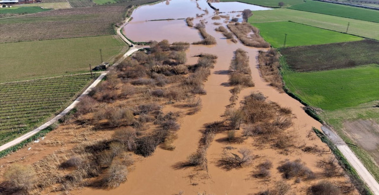 Gediz Nehri Taşkınları Turgutlu Ovası'nda Tarım Arazilerini Su Bastı