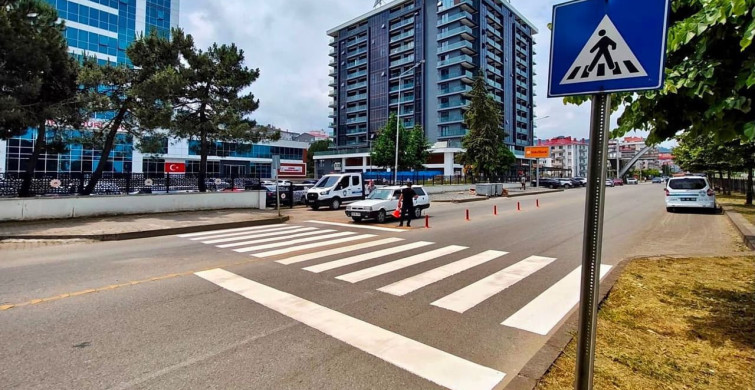Giresun'da yaya güvenliği için yenileme çalışmaları
