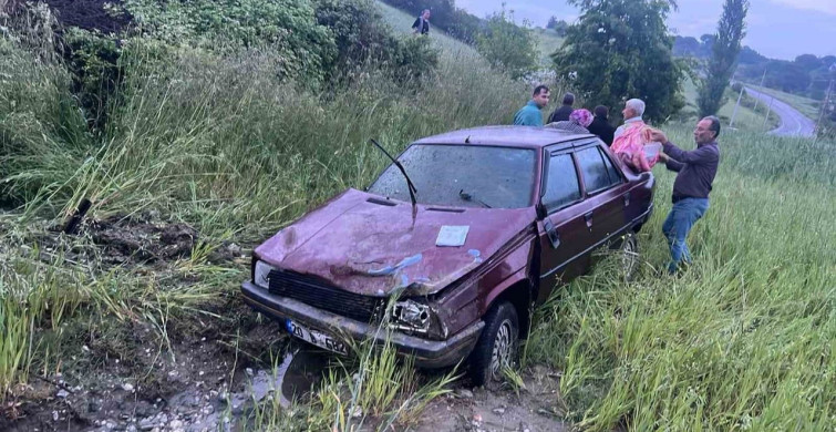 Gördes'teki Takla Atan Araçta Sürücü Yaralandı