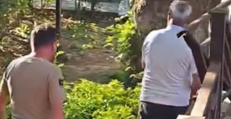 Göynük'te türbe bahçesinde alkol alan kişiye tepki