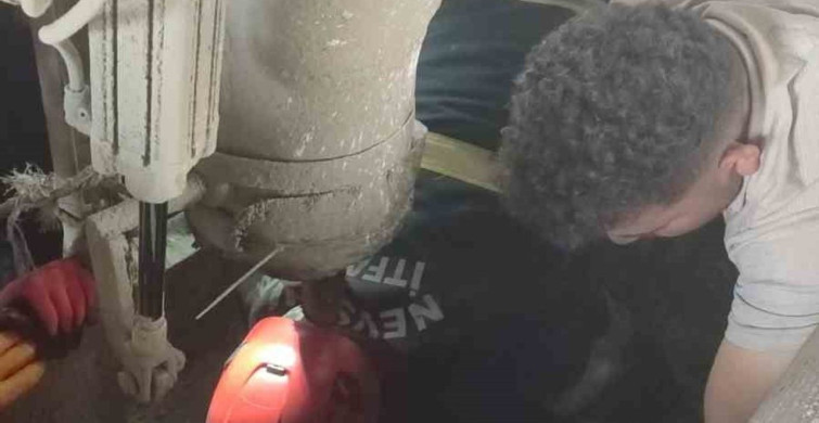 Gülşehir'de harç karma makinesine sıkışan işçi ağır yaralandı