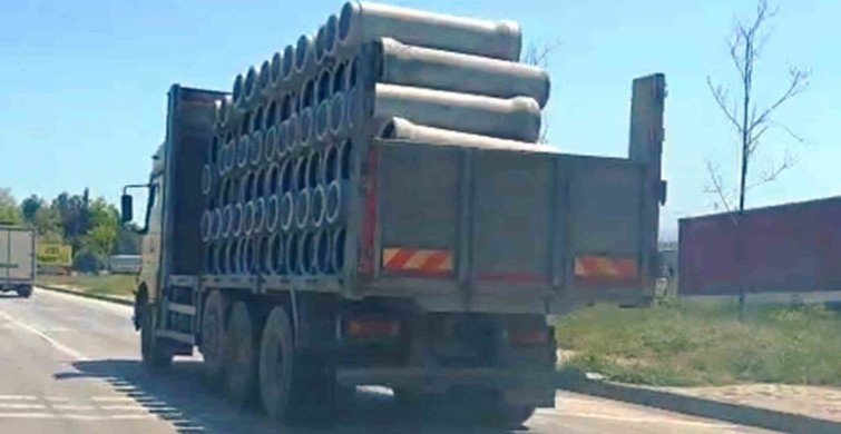 Güvenlik Önlemi Yok: Beton Borular Taşınırken Tehlike Oluşturdu
