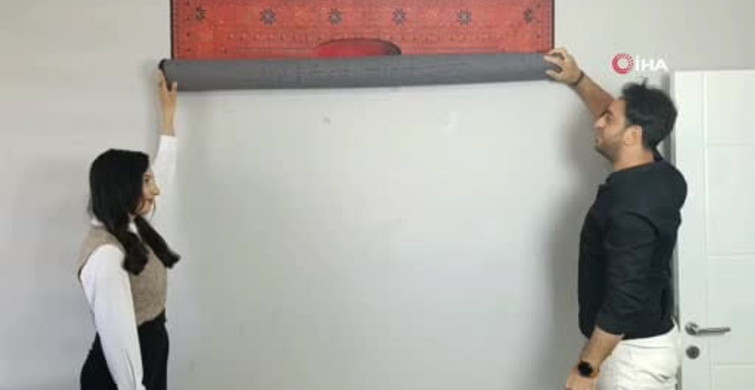 Halıyı tuvale çeviren mühendis çiftin eserleri hayran bırakıyor