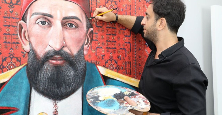 Halıyı tuvale çeviren mühendis çiftin eserleri hayran bırakıyor