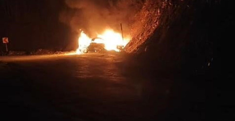 Hasköy-Mutki Yolunda Otomobil Yangını