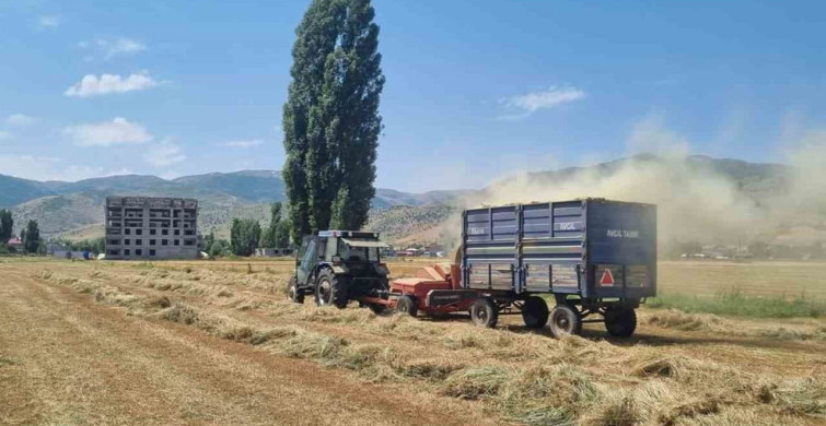 Hasköy'de çiftçilerin kışlık yem mesaisi sürüyor