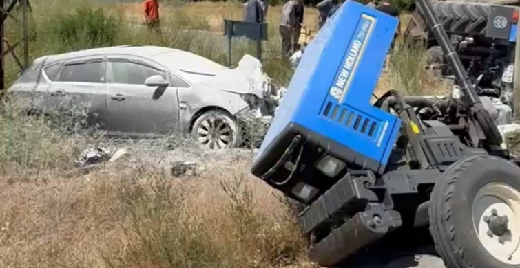 Hasköy'de traktör ile otomobil çarpıştı: 3 yaralı