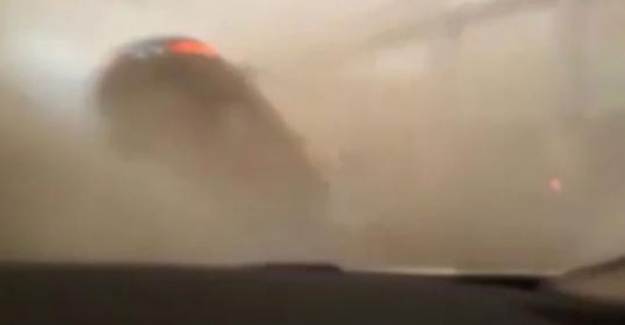 Hatay'da Hortum! Otomobili Havalandırdı