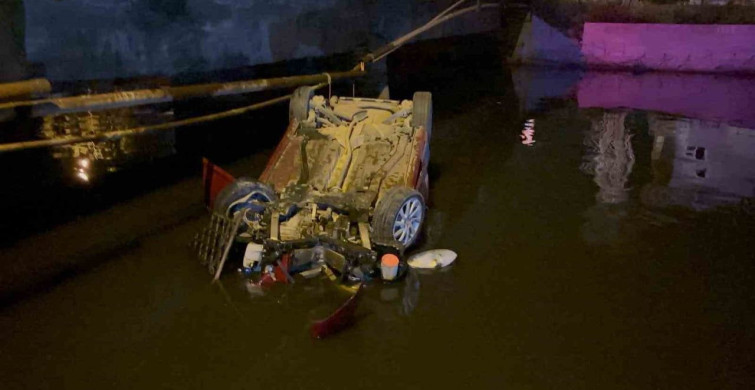 Hatay'da Su Kanalına Uçan Otomobil: 2 Yaralı