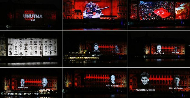 Haydarpaşa Garı'nda 15 Temmuz Şehitleri Anısına Mapping Gösterisi