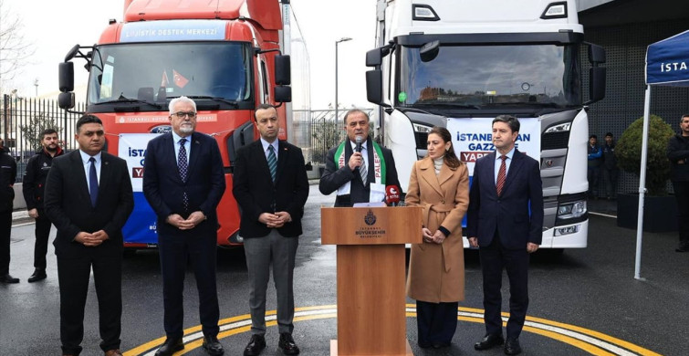 İBB'nin Gazze'ye Gönderdiği Yardım Tırları Uğurlandı