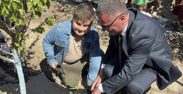 İlkokul Öğrencileri Çilek Fideleri Dikerek Tarım Öğrendi