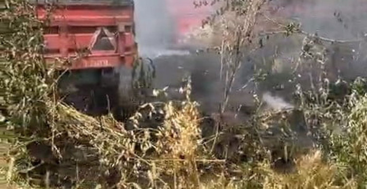 İnegöl'de çıkan anız yangını 20 dönümlük alanı yok etti