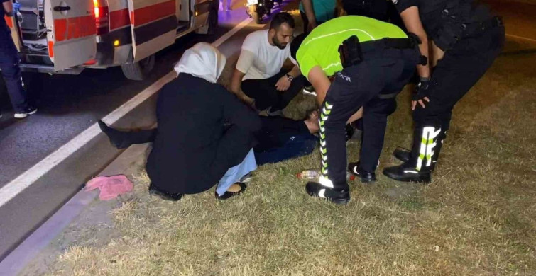 İnegöl'de devrilen motosikletten düşen genç yaralandı, annesi yanındaydı