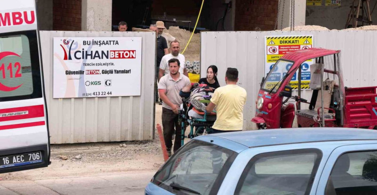 İnegöl’de inşaat kazası: yaralı işçi kule vinçle tahliye edildi