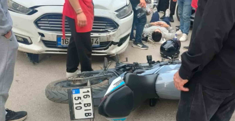 İnegöl'de Otomobil ile Motosiklet Çarpıştı: 1 Yaralı