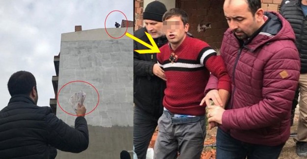 İntihar İçin Çatıya Çıktı, Parayı Görünce İndi