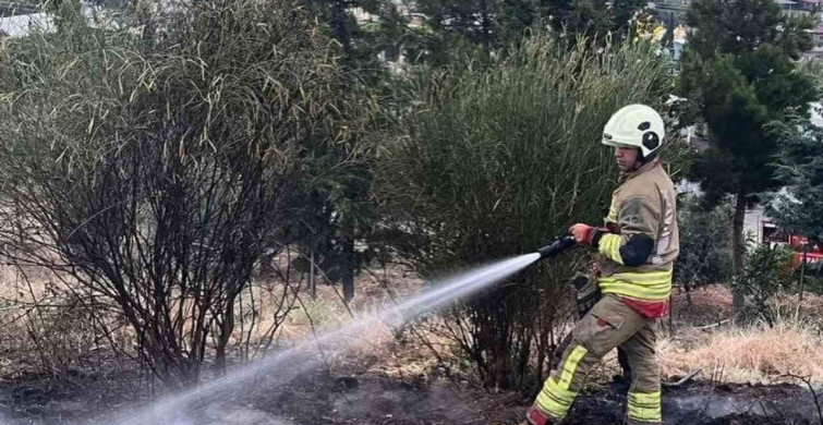 İskenderun'da otluk alanda çıkan yangın kontrol altına alındı