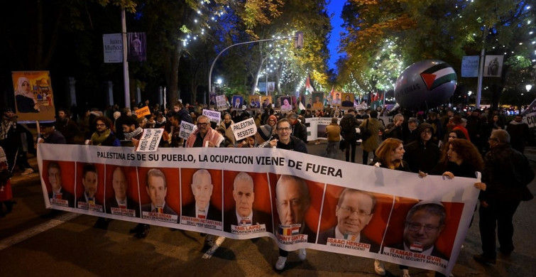İspanya'da Filistin'e Destek Gösterileri