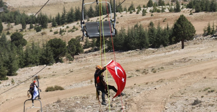 Isparta'da Ulusal Teleferik ve Doğada Arama-Kurtarma Tatbikatı Gerçekleştirildi