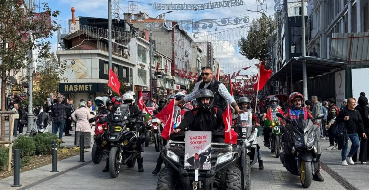 İstanbul'da Motosikletlerle Gazze İçin Farkındalık Eylemi