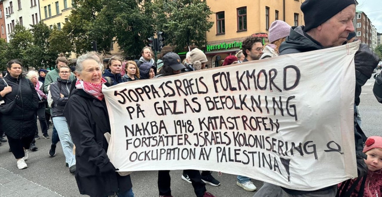 İsveç'te Küresel Sumud Filosu'na Destek Gösterisi