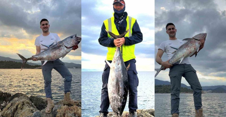İzmir kıyılarında dev mavi yüzgeçli orkinos yakalandı