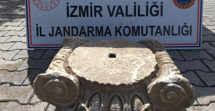 İzmir'de Roma Dönemine Ait Sütun Başlığı Yakalandı