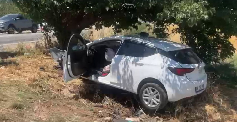 İzmir'de sollama yapan otomobil ağaca çarptı: 4 kişi ağır yaralandı