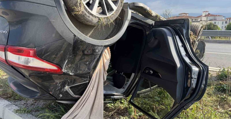 İznik’te Trafik Kazası: Kontrolden Çıkan Araç Takla Attı