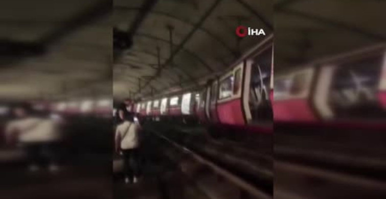 Kadıköy’de metro raydan çıktı, yolcular raylar üzerinden tahliye edildi