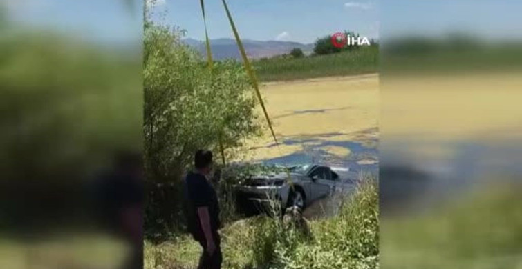 Kahramanmaraş’ta otomobil göle düştü, sürücü kurtuldu