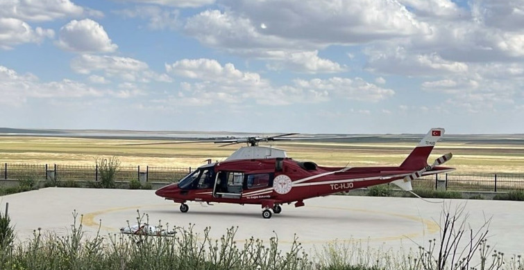 Kalp krizi geçiren hasta ambulans helikopterle Konya'ya sevk edildi