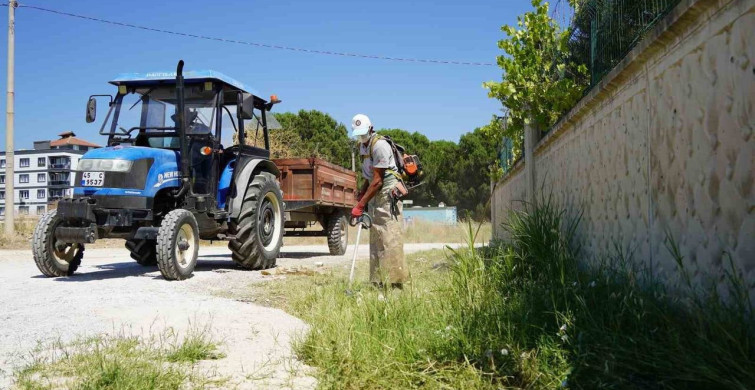 Karaali'de yol kenarları temizlendi