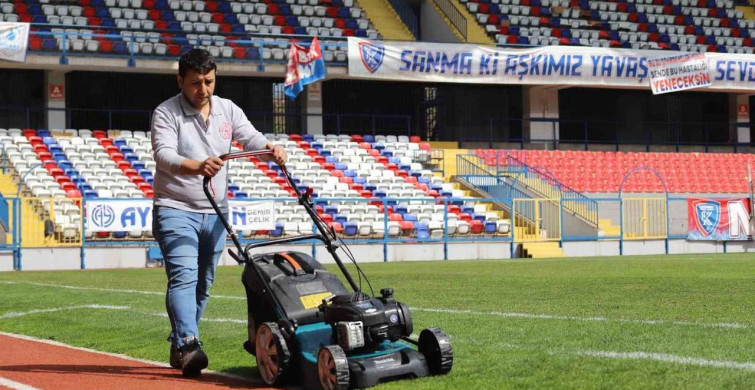 Karabük'te Dr. Necmettin Şeyhoğlu Stadyumu'nda Bakım Çalışmaları Başladı