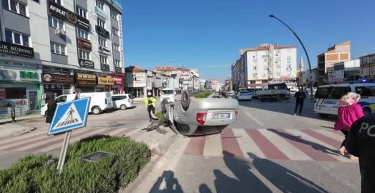 Karaman'da Takla Atan Otomobil Kazası