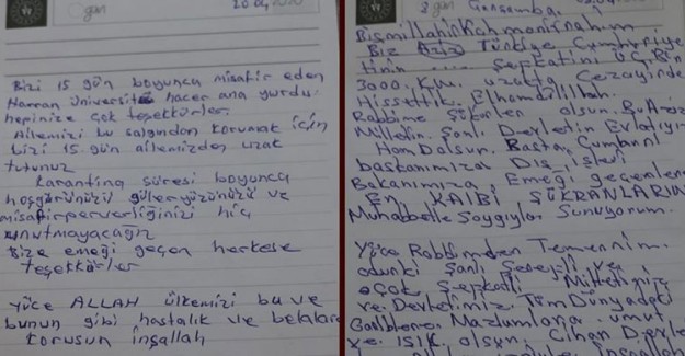 Karantina Sürecini Tamamlayanlar Teşekkür Mesajları Bıraktı