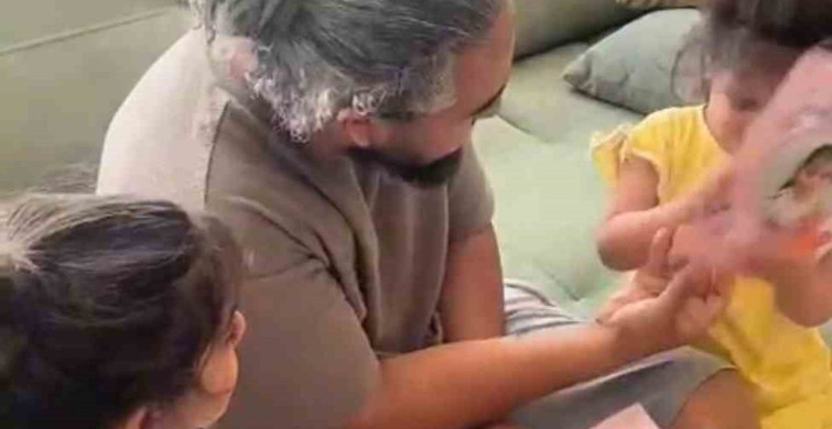 Karneleri karıştıran babanın ikiz kızlarıyla olan diyaloğu kamerada