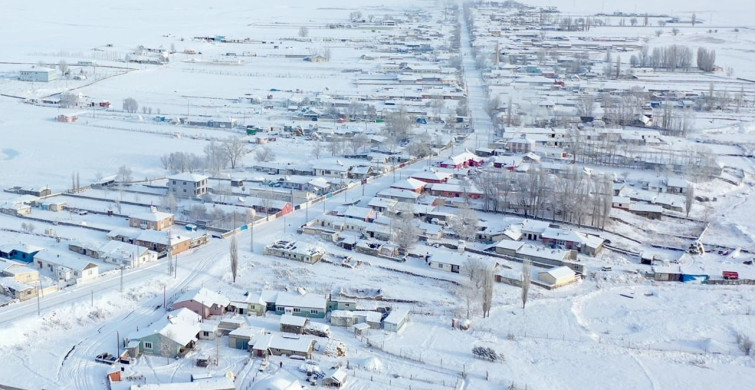 Kars'ta Kar Manzaraları Dronla Görüntülendi