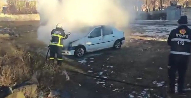Kars'ta Park Halindeki Tüplü Araçta Yangın Çıktı