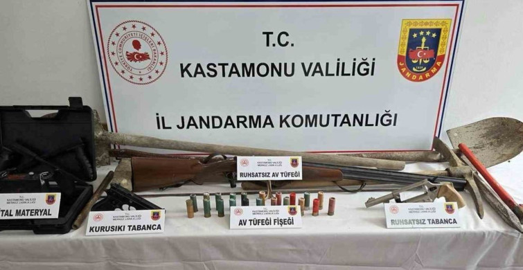 Kastamonu'da kaçak kazı operasyonunda 13 şüpheli gözaltına alındı