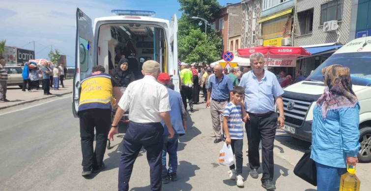 Kastamonu'da motosikletin çarptığı kadın hastaneye kaldırıldı