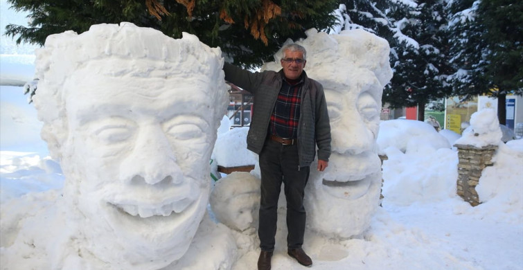 Kastamonulu Esnafın Kardan Heykelleri Büyülüyor