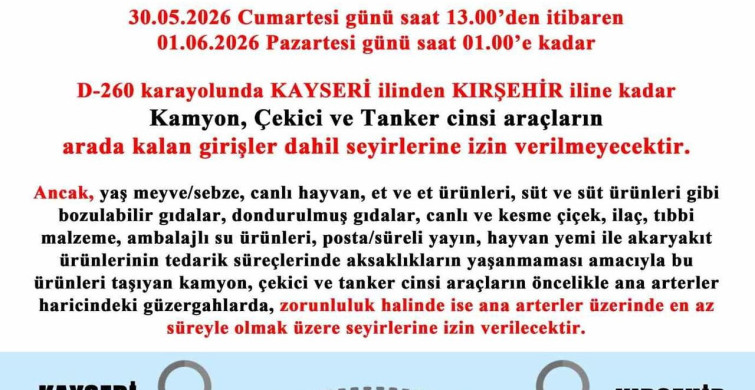 Kayseri'de Bayram Tatili Dönüşü Trafik Önlemleri